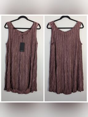 NEW Grizas Crinkle Sleeveless Tunic Top Size L Lagenlook